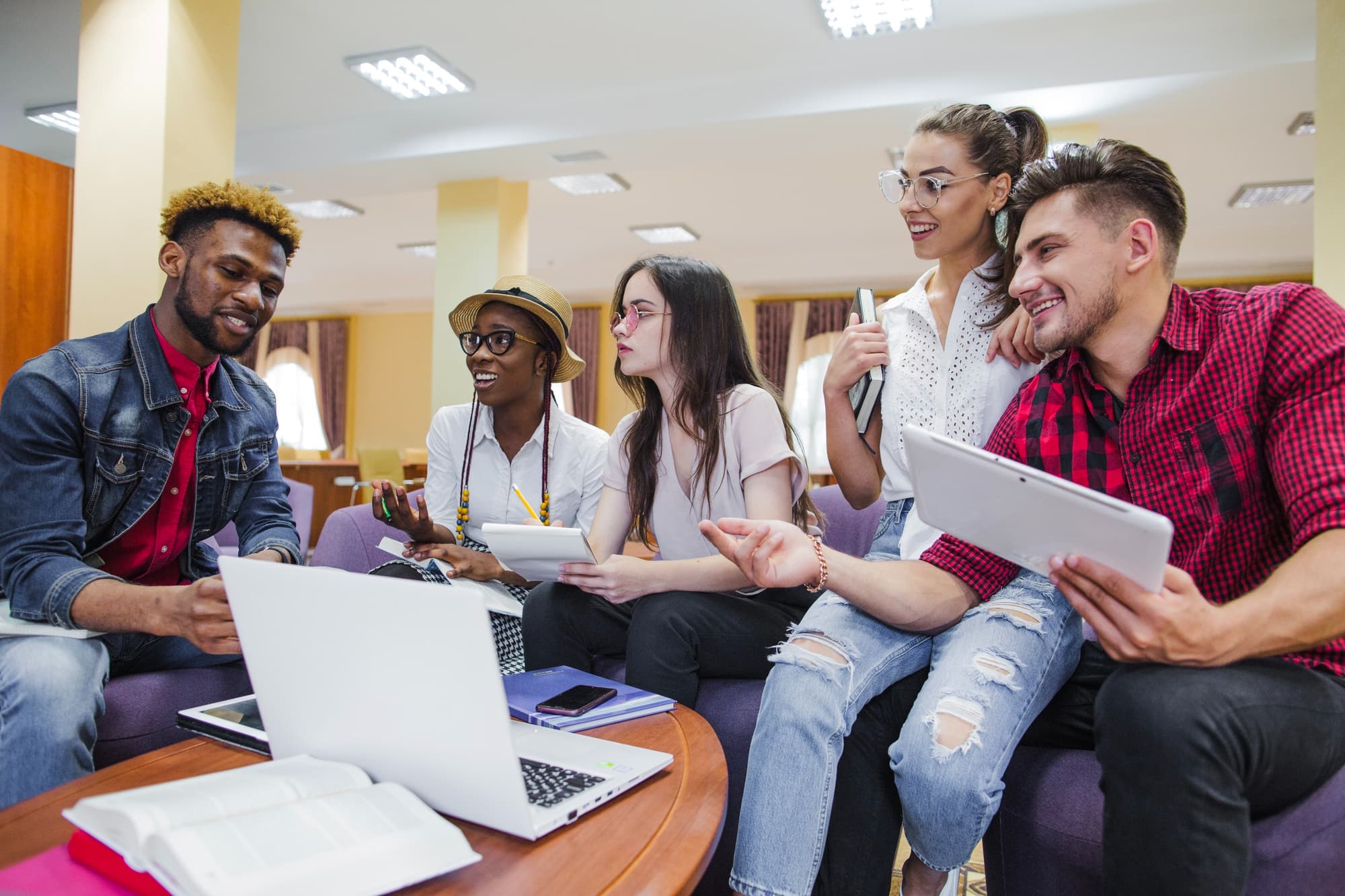 Students studying together