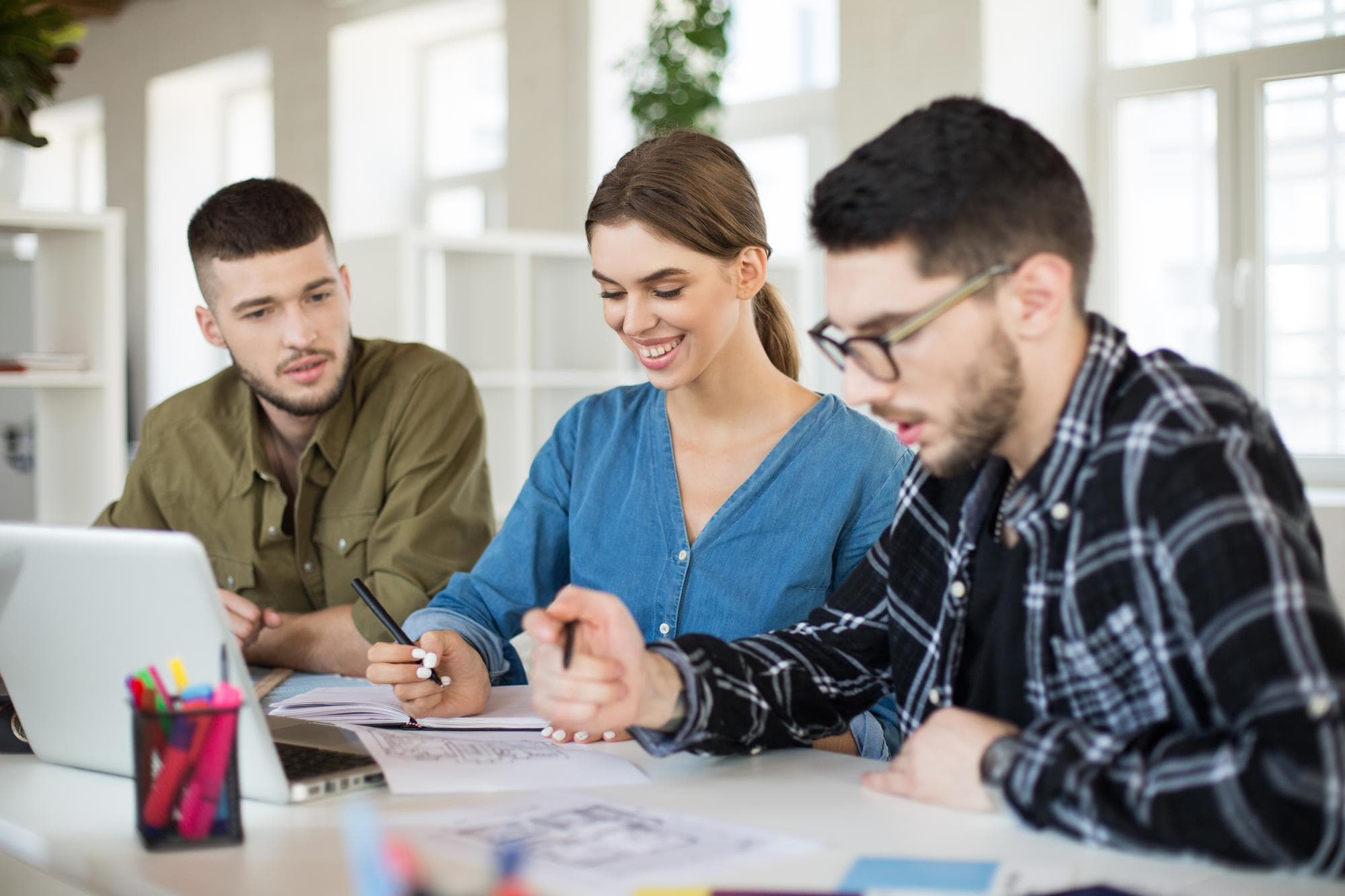 Students studying together